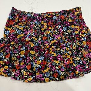Lost + Wander Flora Garden Mini Skirt Women's Sz XS Black Lavender $78 NWT Rayon